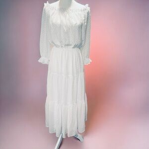 Generation Love XS White Off‎ Shoulder White Dress Eyelets long